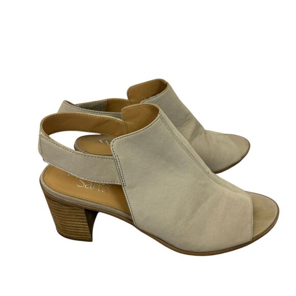 Franco Sarto Helix Peep Toe Sling Back Stacked Heel Sandal Women’s 9.5 Cashmere - Picture 1 of 8